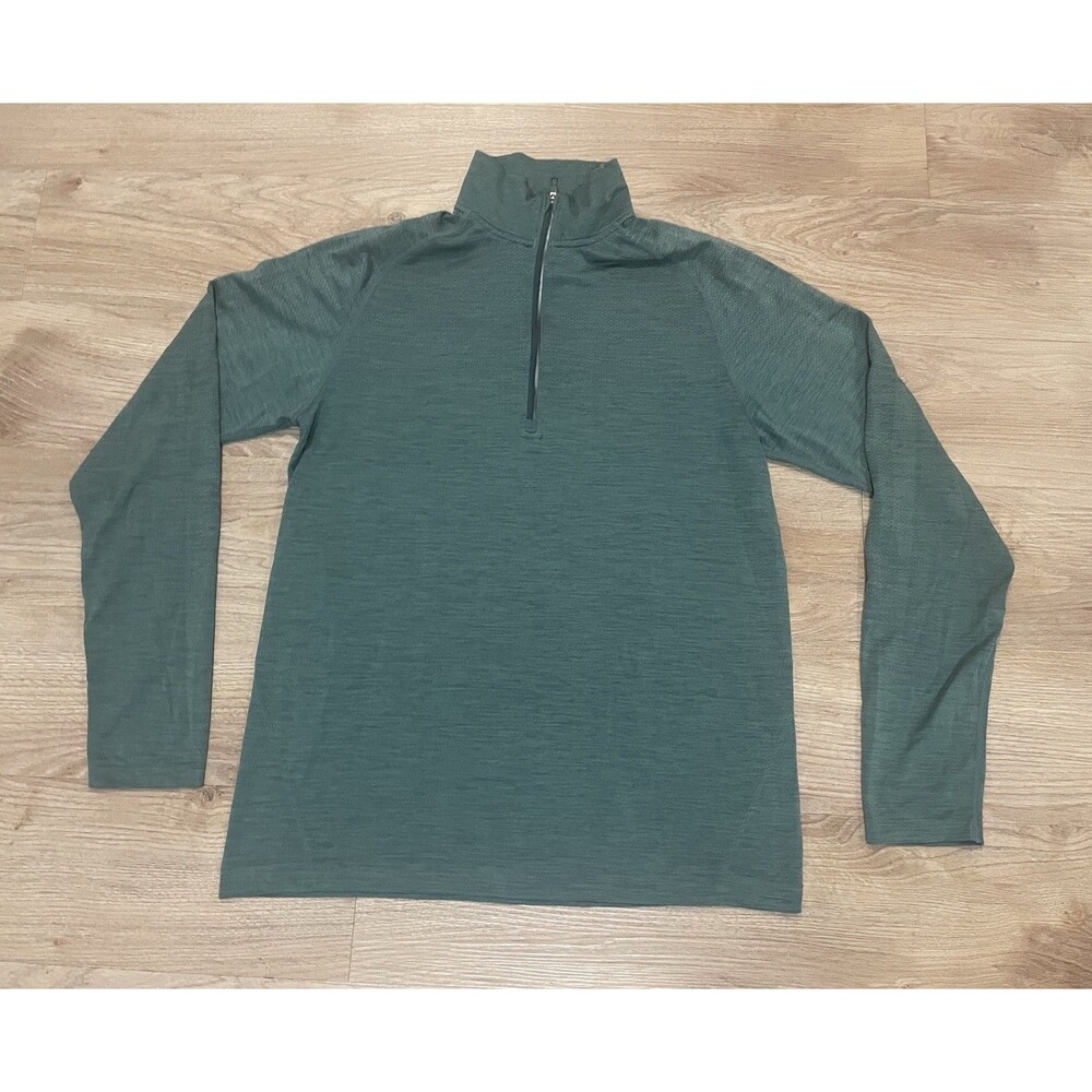 Lululemon Men’s Metal Vent Tech Long Sleeve Half Zip Top Sz Medium Emerald Green